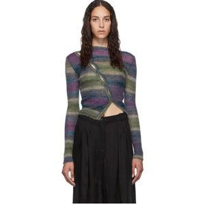 Jaquemus x Ssense la maille pau multi color purple/green/blue cardigan 34